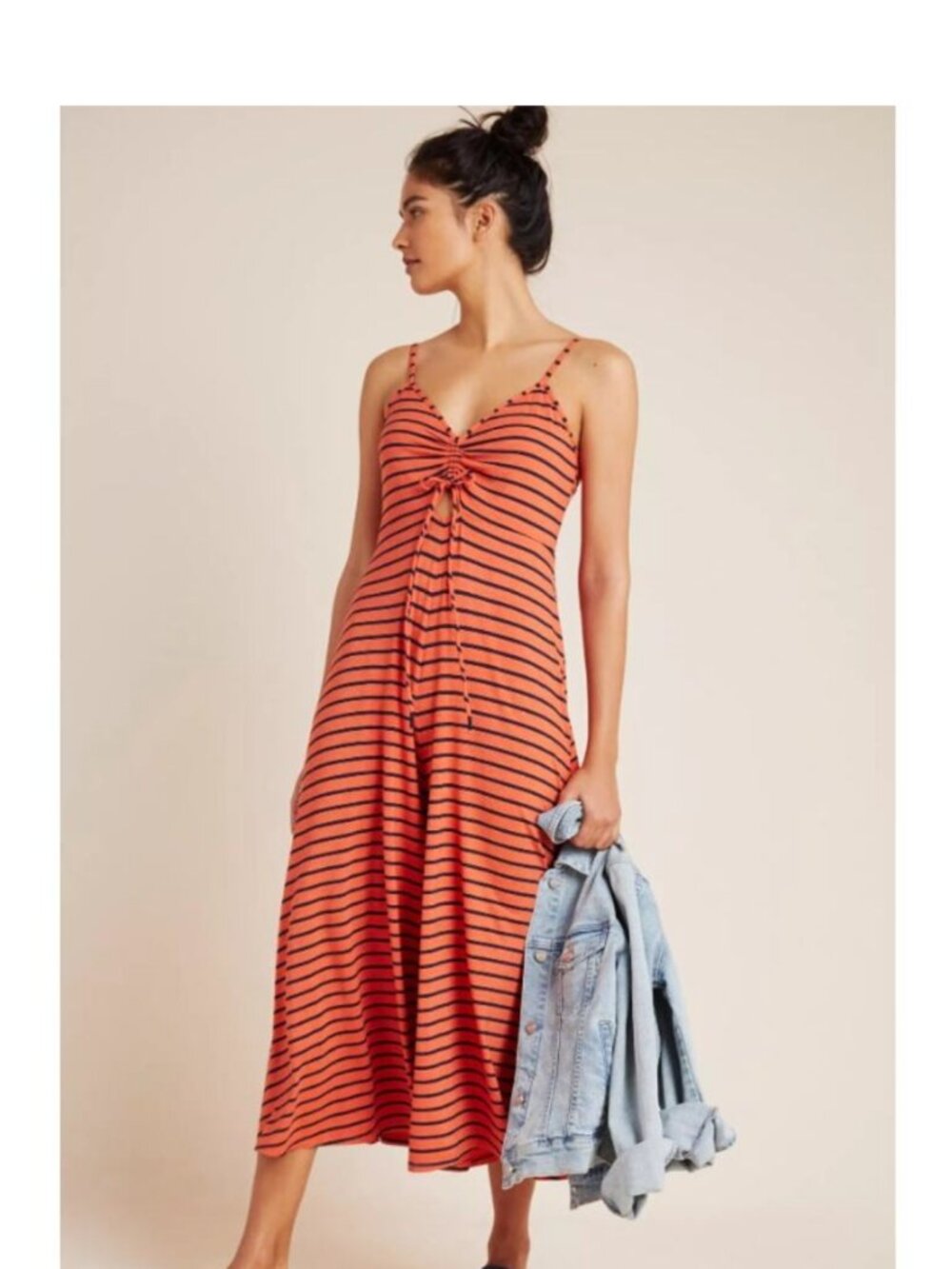 Anthropologie Lissa Striped Wide-Leg Jumpsuit Size Small